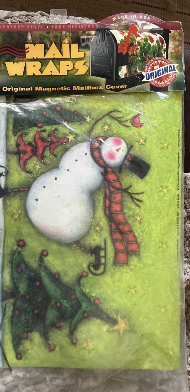 Original Magnetic Holiday Winter Snowman Mail Wrap All Weather